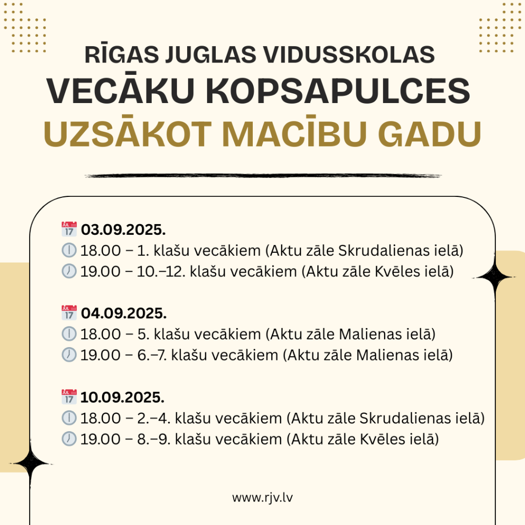 Vecāku kopsapulces Rīgas Juglas vidusskolā